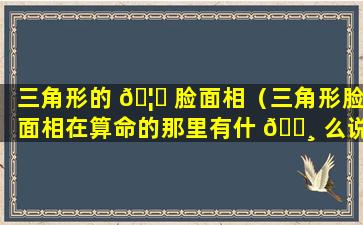 三角形的 🦋 脸面相（三角形脸面相在算命的那里有什 🌸 么说法）